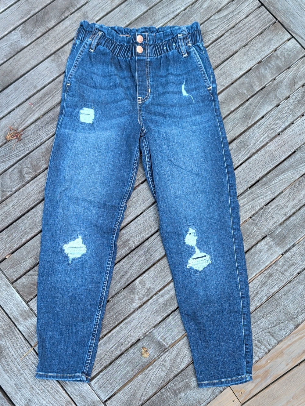 Abercrombie & Fitch Distressed Boyfriend Jeans - Blue